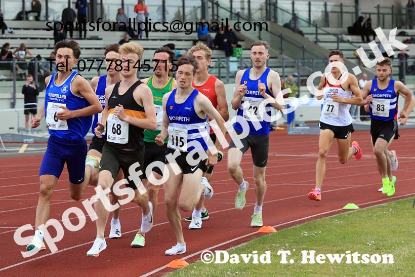 Senior Mens 1500 metres, 2024 Northern Senior and Under-20s Track and Field Champs, Middlesbrough.  Photo: David T. Hewitson/Sports for All Pics